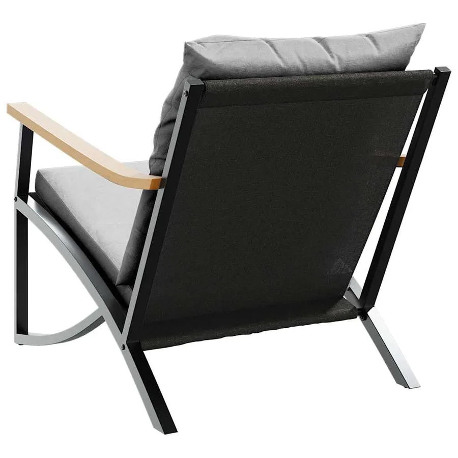 Chaises de jardin avec coussins lot de 2 noir acier - 6