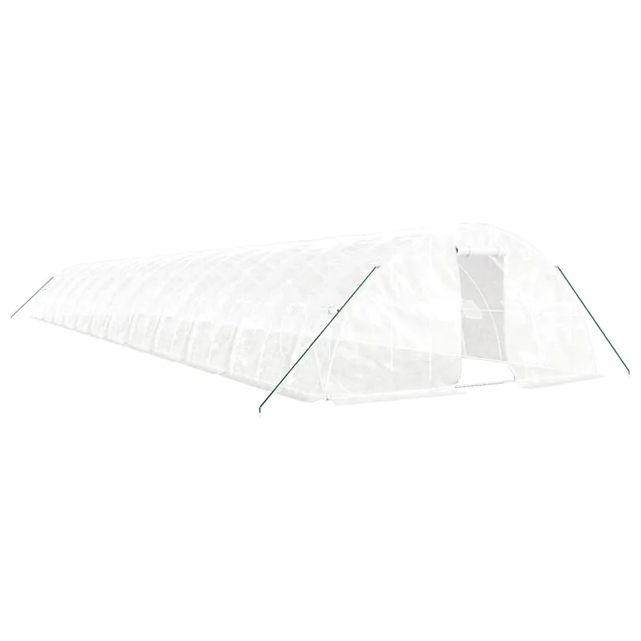 Serre avec cadre en acier blanc 120 m² 24x5x2,3 m - 2