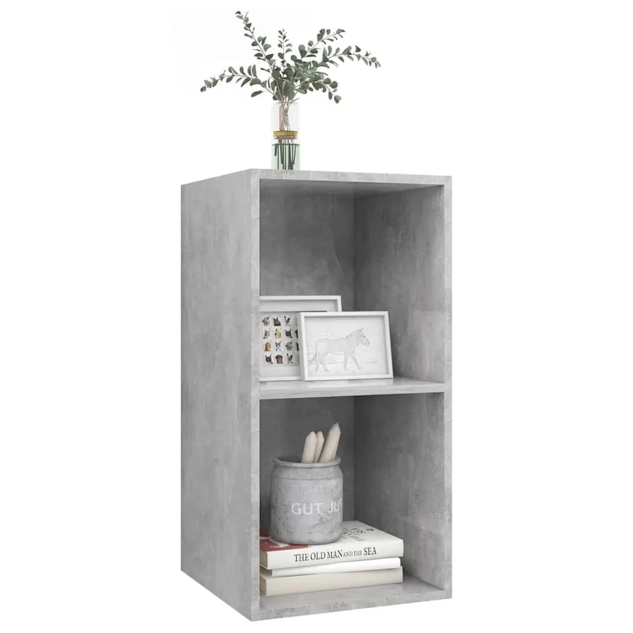 Meuble TV mural Gris béton 37x37x72 cm Bois d’ingénierie - 3