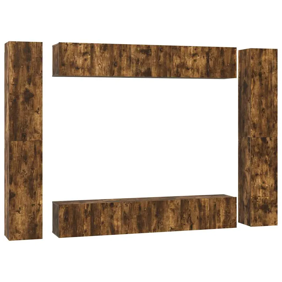 Ensemble de meubles TV 10 pcs Chêne fumé Bois d'ingénierie - 2