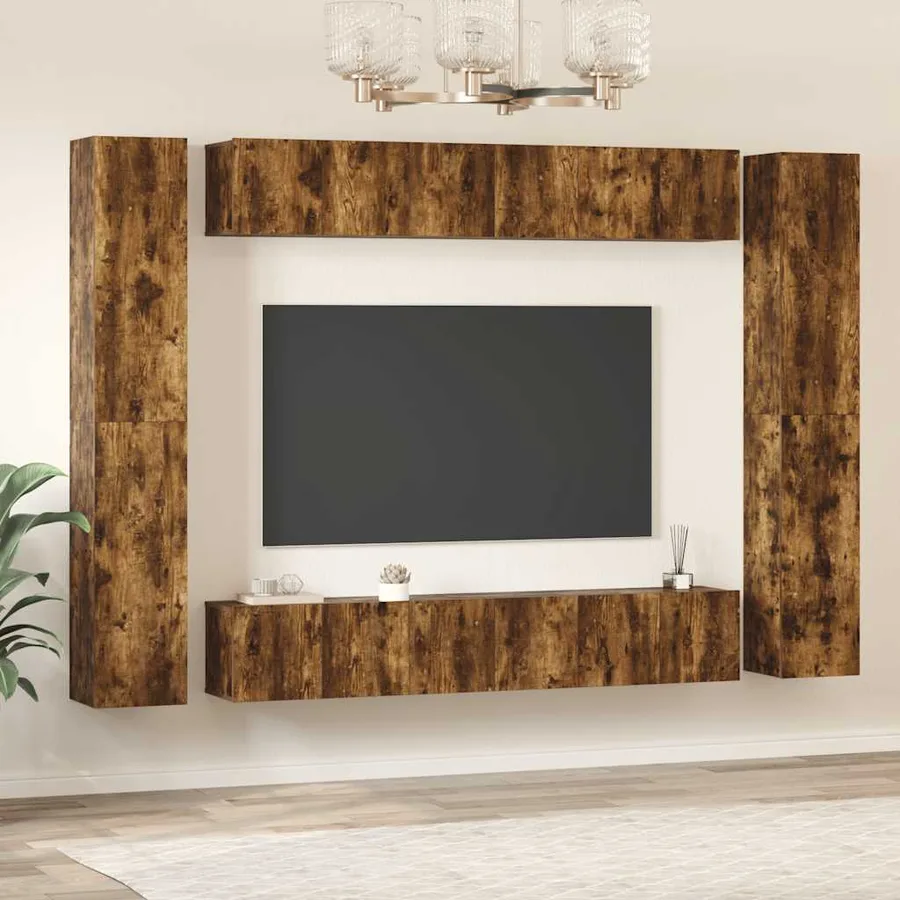 Ensemble de meubles TV 10 pcs Chêne fumé Bois d'ingénierie - 3