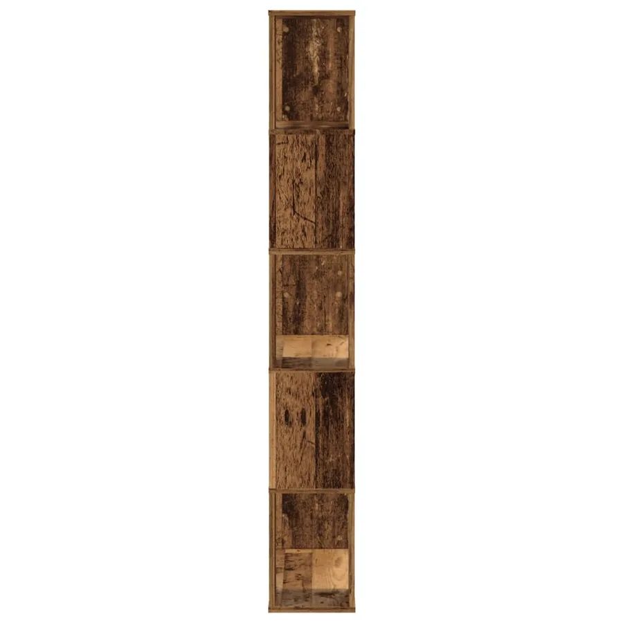 Bibliothèque 5 niveaux vieux bois bois d'ingénierie - 5