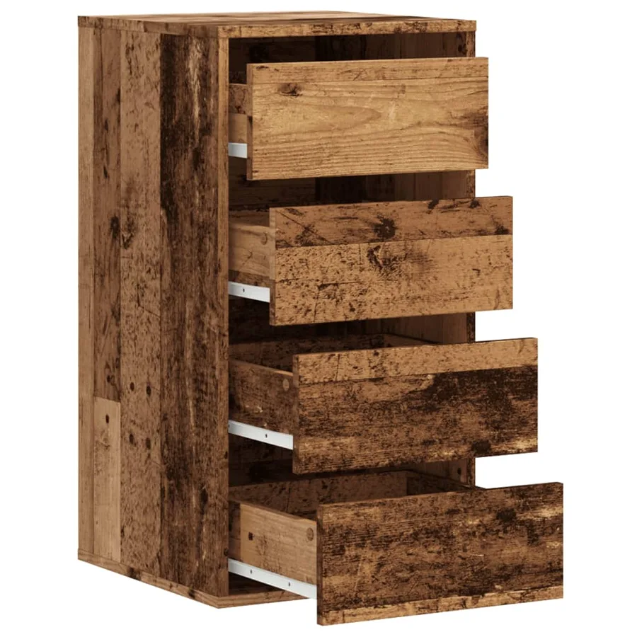 Commode d'angle vieux bois 40x41x76 cm bois d'ingénierie - 5