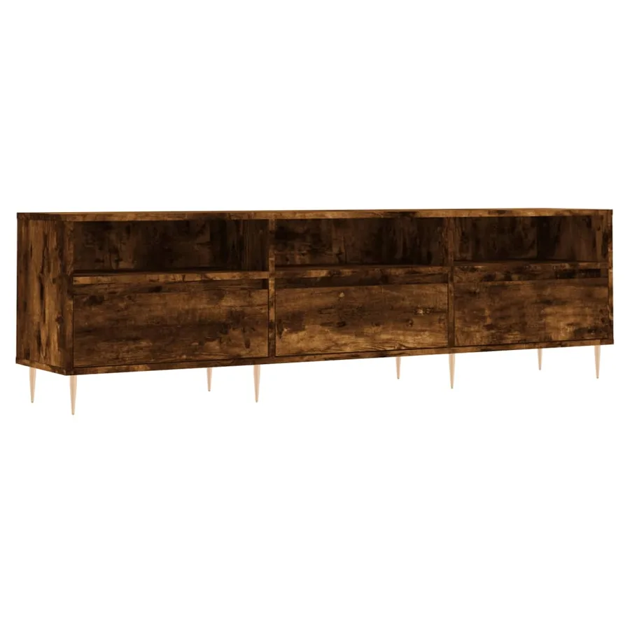 Meuble TV chêne fumé 150x30x44,5 cm bois d'ingénierie - 2