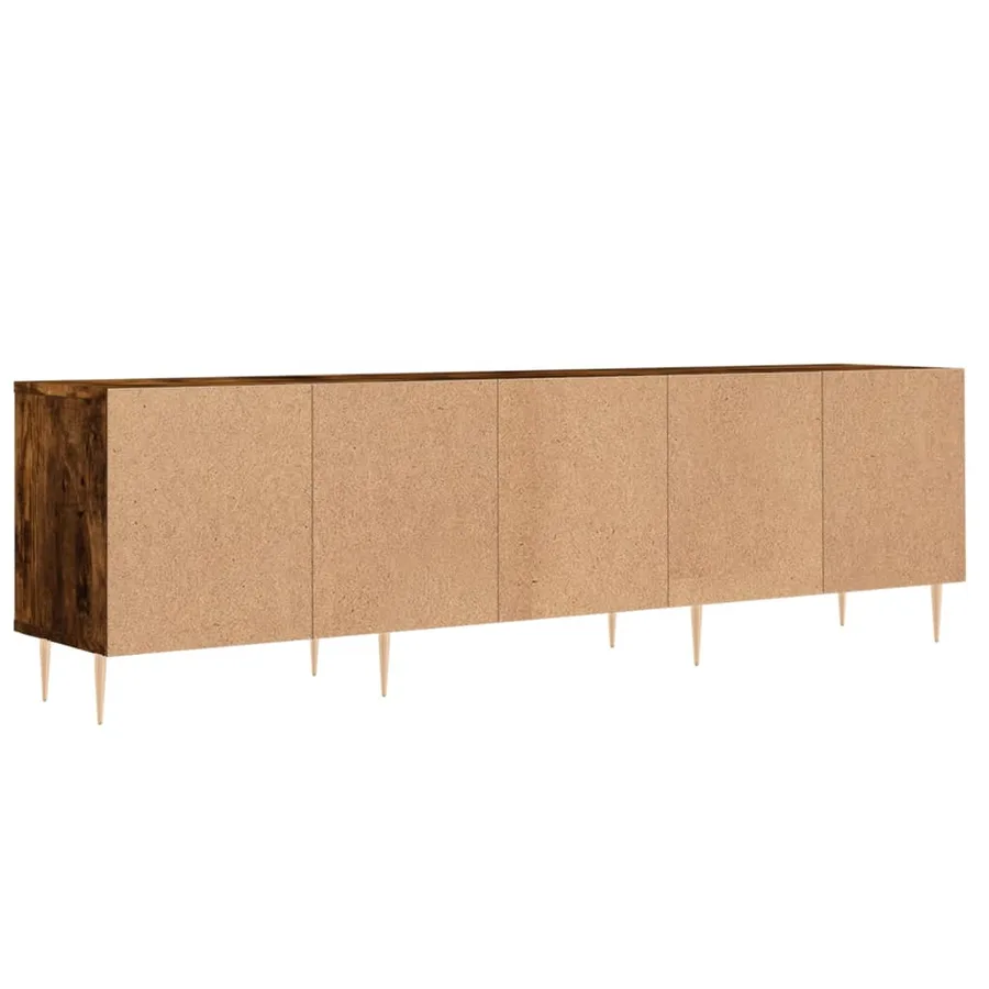 Meuble TV chêne fumé 150x30x44,5 cm bois d'ingénierie - 8