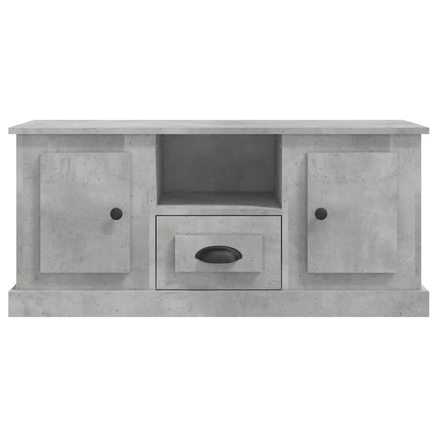 Meuble TV gris béton 100x35,5x45 cm bois d'ingénierie - 6