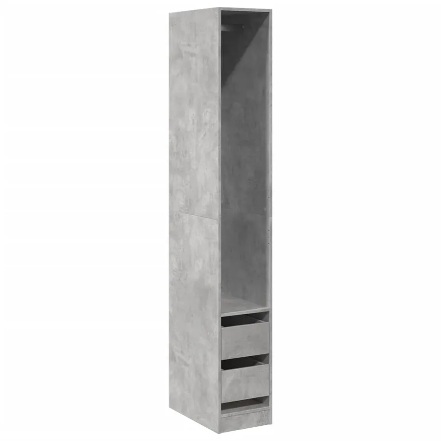 Garde-robe gris béton 30x50x200 cm bois d'ingénierie - 2