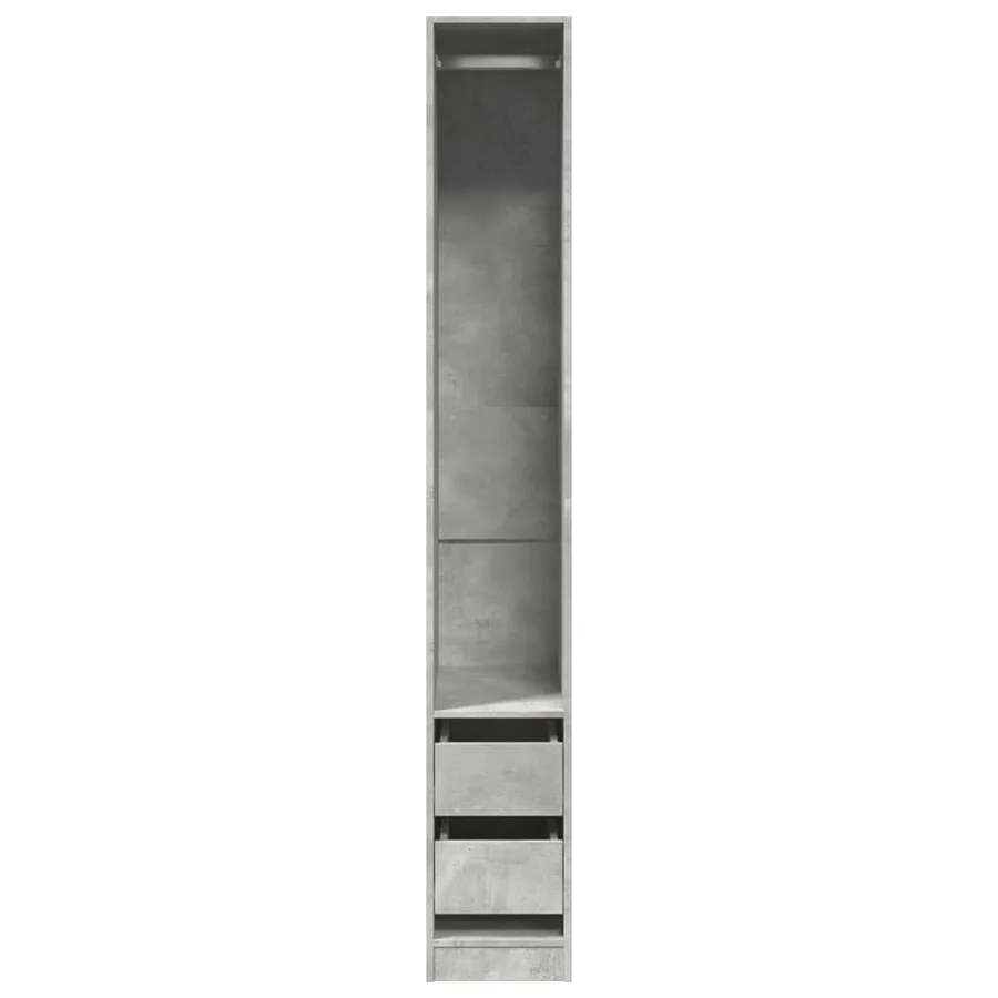 Garde-robe gris béton 30x50x200 cm bois d'ingénierie - 4