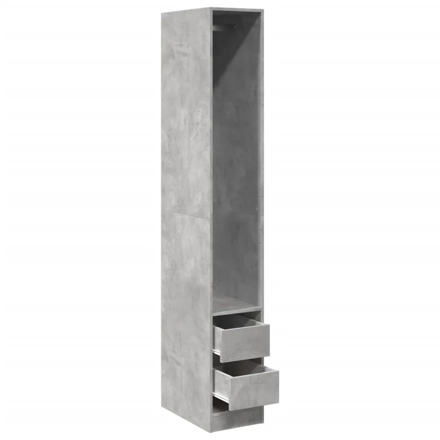 Garde-robe gris béton 30x50x200 cm bois d'ingénierie - 5