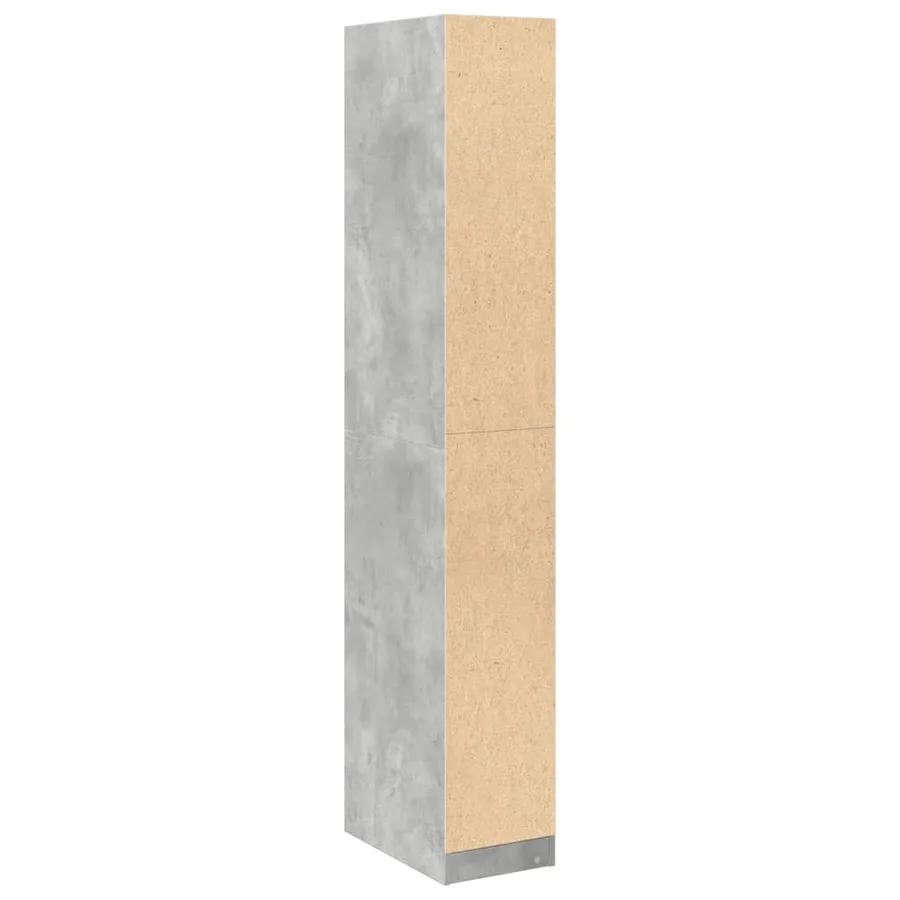 Garde-robe gris béton 30x50x200 cm bois d'ingénierie - 7