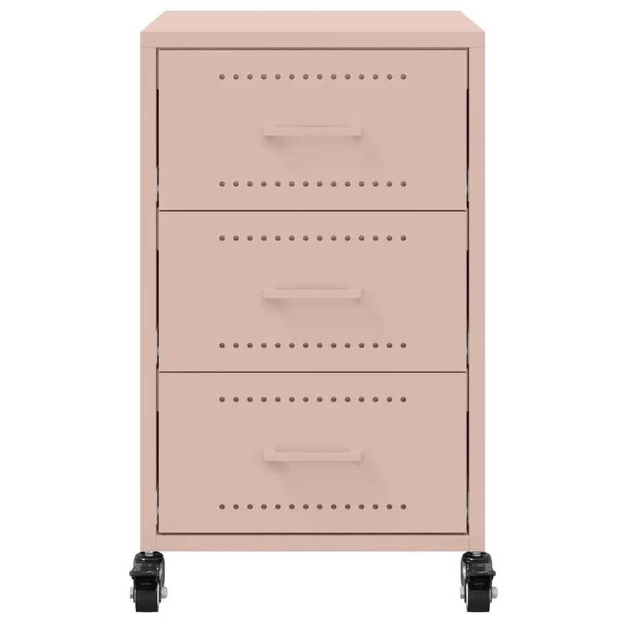 Table de chevet rose 36x39x59 cm acier - 6