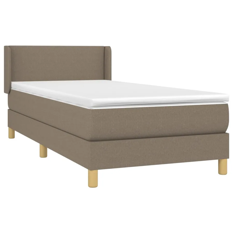 Sommier à lattes de lit avec matelas Taupe 90x190 cm Tissu - 3