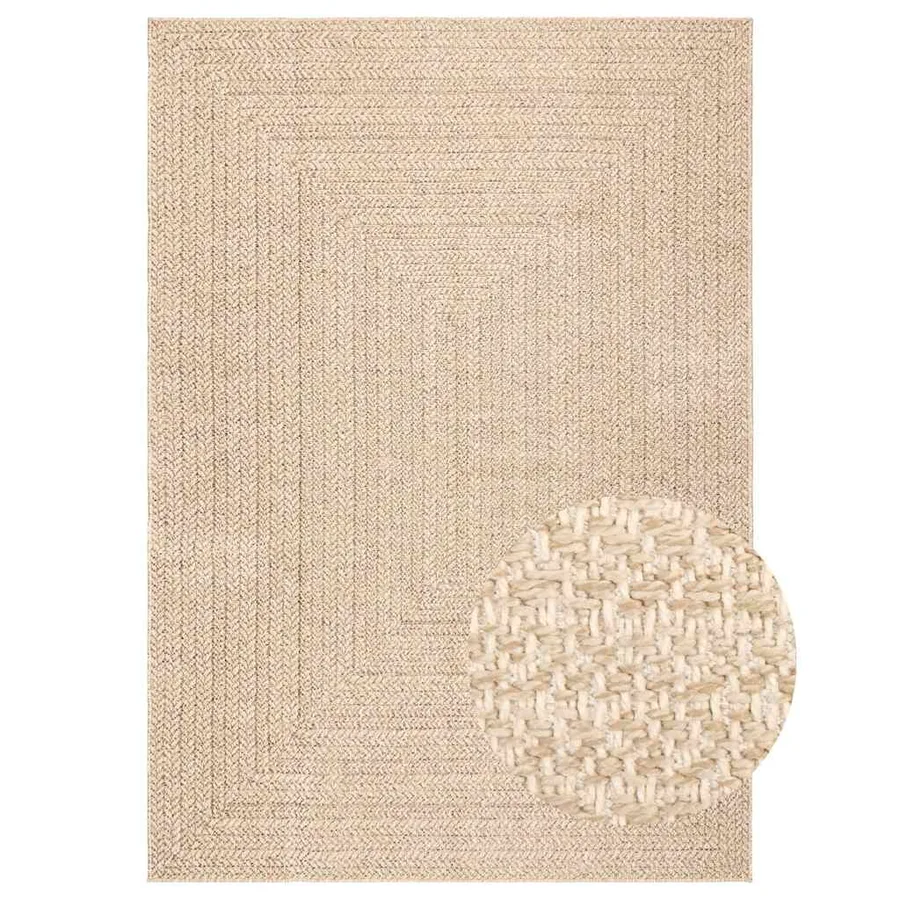 Tapis ZIZUR beige 200x290 cm aspect de jute intérieur extérieur - 4