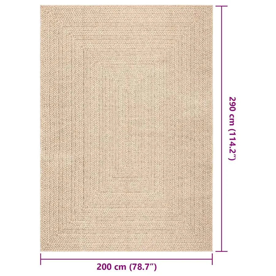 Tapis ZIZUR beige 200x290 cm aspect de jute intérieur extérieur - 8