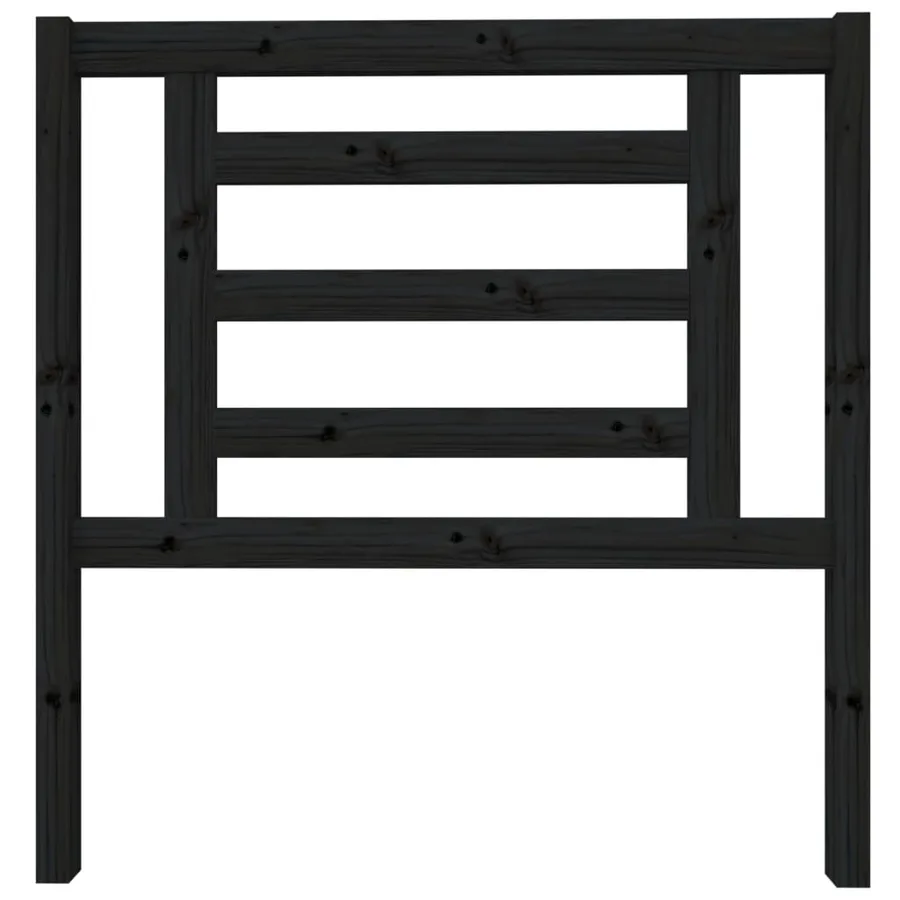 Tête de lit Noir 96x4x100 cm Bois massif de pin - 3