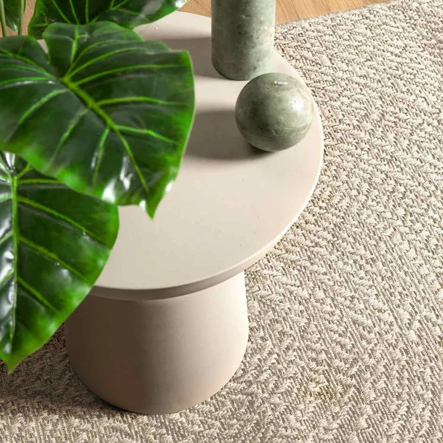 Tapis ZIZUR crème 160x230 cm aspect de jute intérieur extérieur - 2