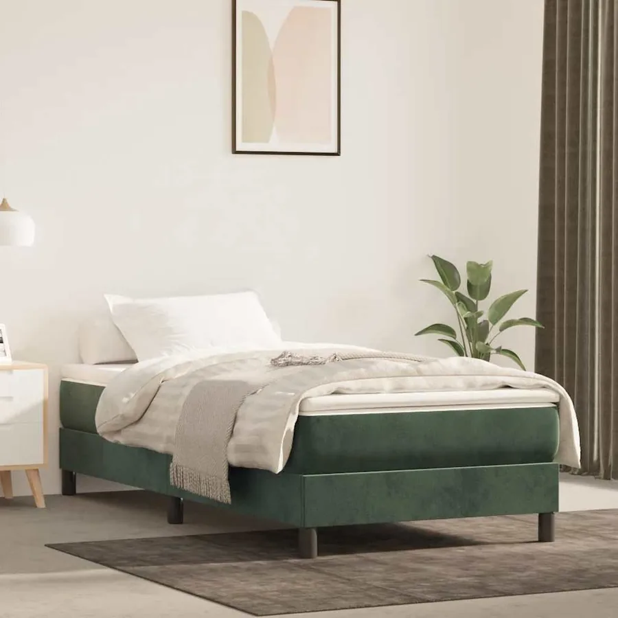 Matelas de lit à ressorts ensachés fermeté moyenne 90x210x20 cm velours