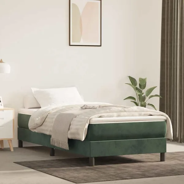 Matelas de lit à ressorts ensachés fermeté moyenne 90x210x20 cm velours