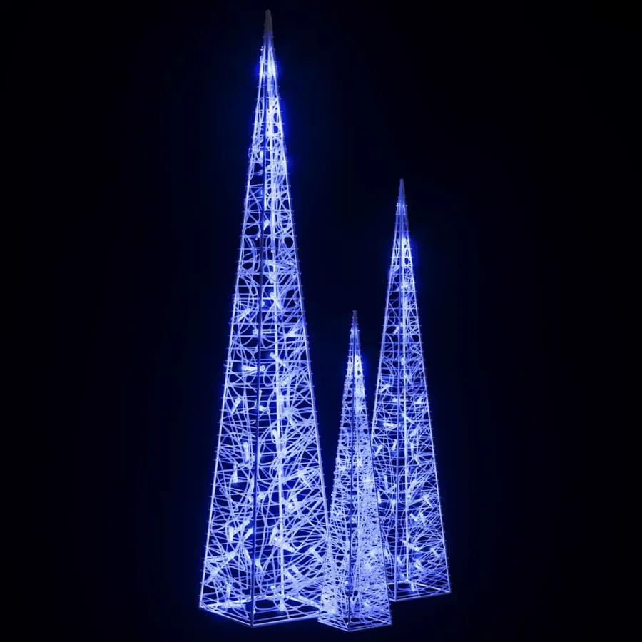 Jeu de cônes lumineux à LED Acrylique Bleu 60/90/120 cm - 4