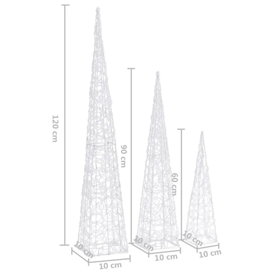 Jeu de cônes lumineux à LED Acrylique Bleu 60/90/120 cm - 8