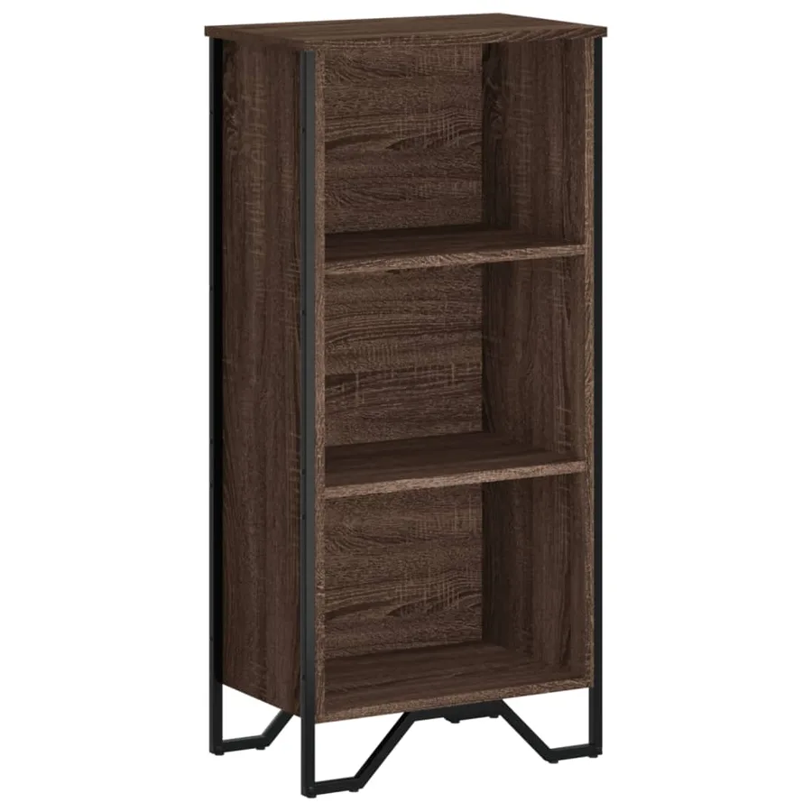 Bibliothèque chêne marron 50x31x106 cm bois d'ingénierie - 2