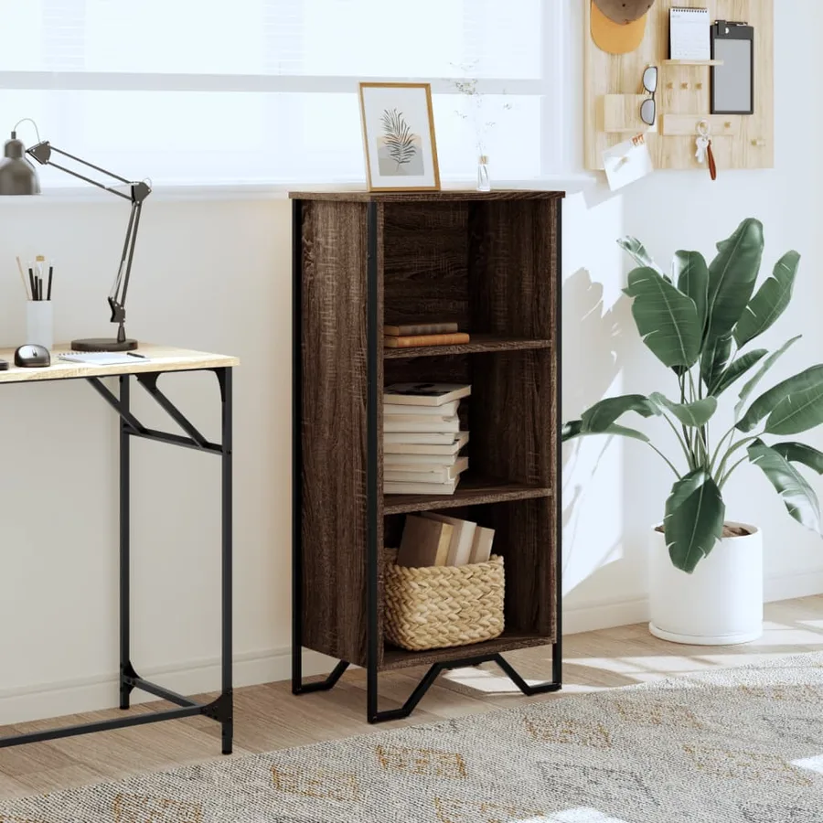 Bibliothèque chêne marron 50x31x106 cm bois d'ingénierie - 3