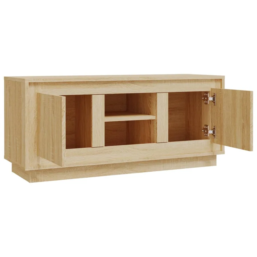 Meuble TV chêne sonoma 102x35x45 cm bois d'ingénierie - 7