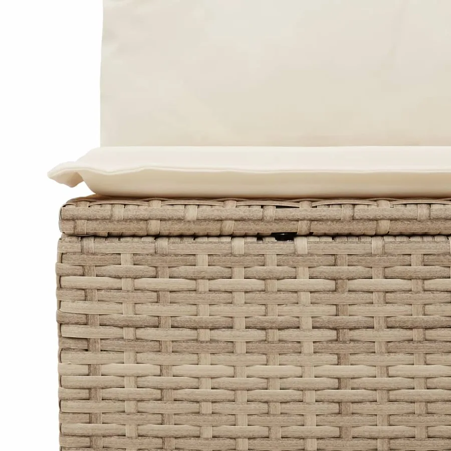 Salon de jardin avec coussins 5 pcs beige résine tressée - 8