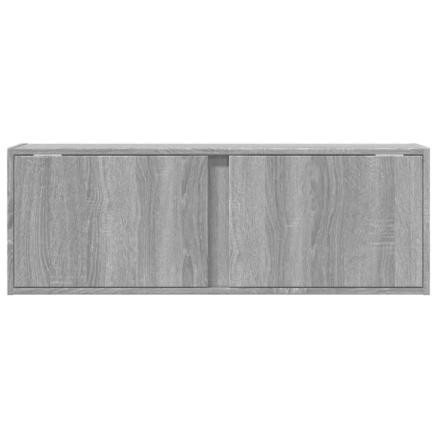 Meuble TV mural avec lumières LED sonoma gris 100x31x35 cm - 6