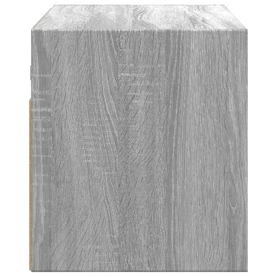 Meuble TV mural avec lumières LED sonoma gris 100x31x35 cm - 7