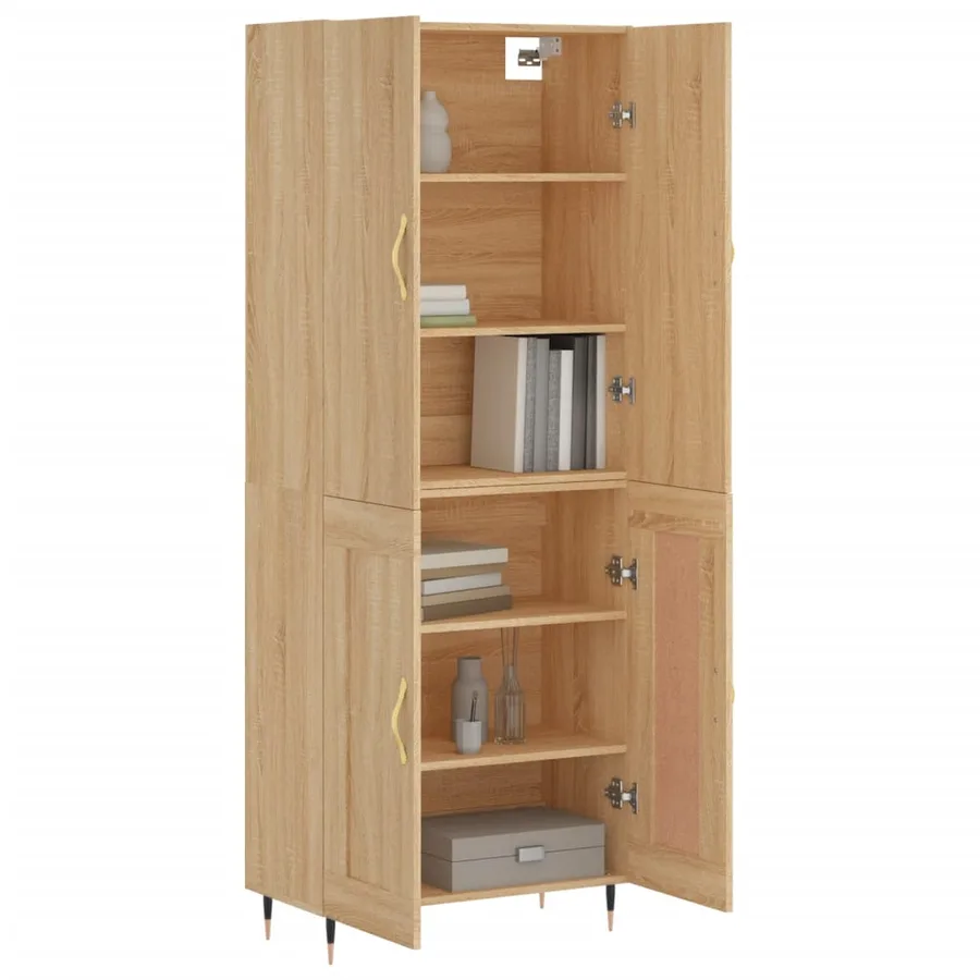 Buffet haut Chêne sonoma 69,5x34x180 cm Bois d'ingénierie - 11