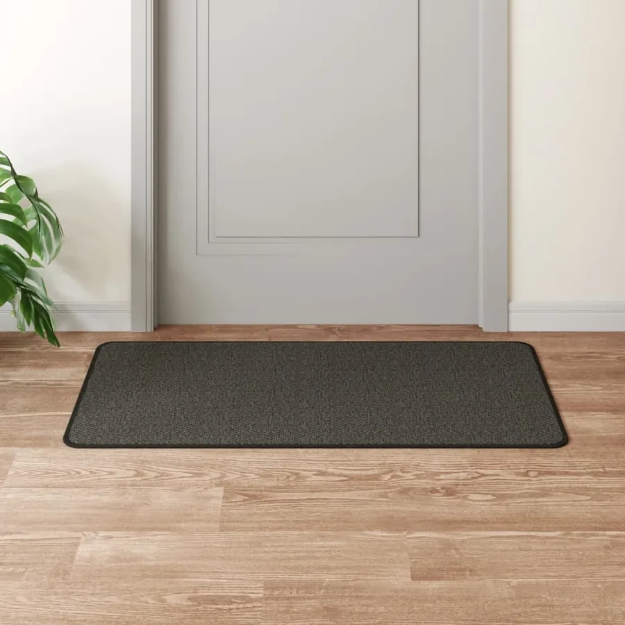 Tapis de couloir aspect sisal anthracite 50x100 cm