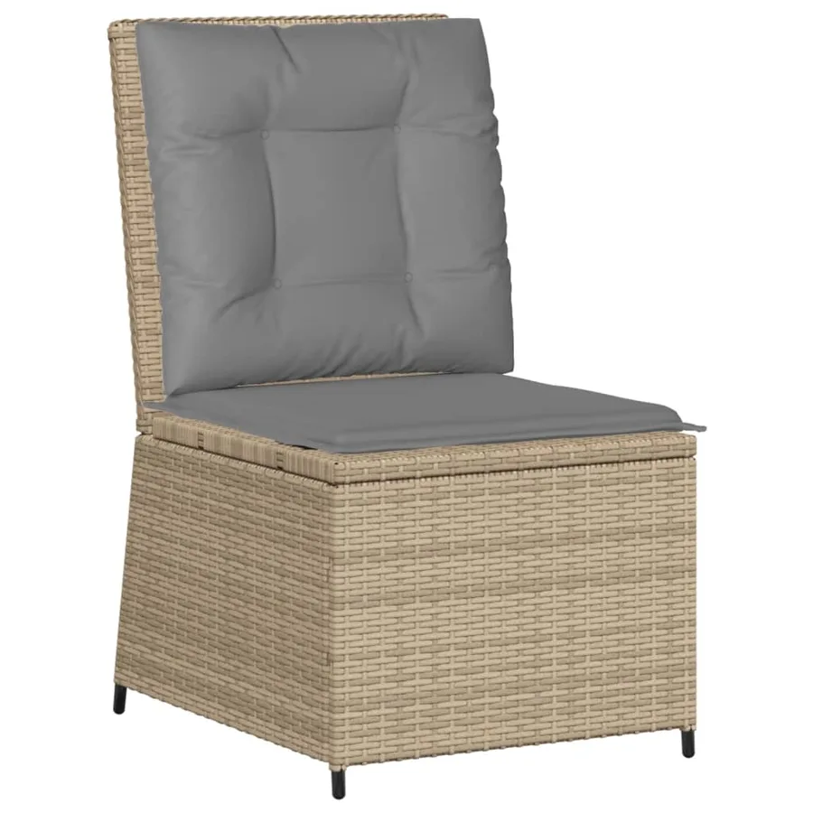 Salon de jardin avec coussins 5 pcs beige résine tressée - 7