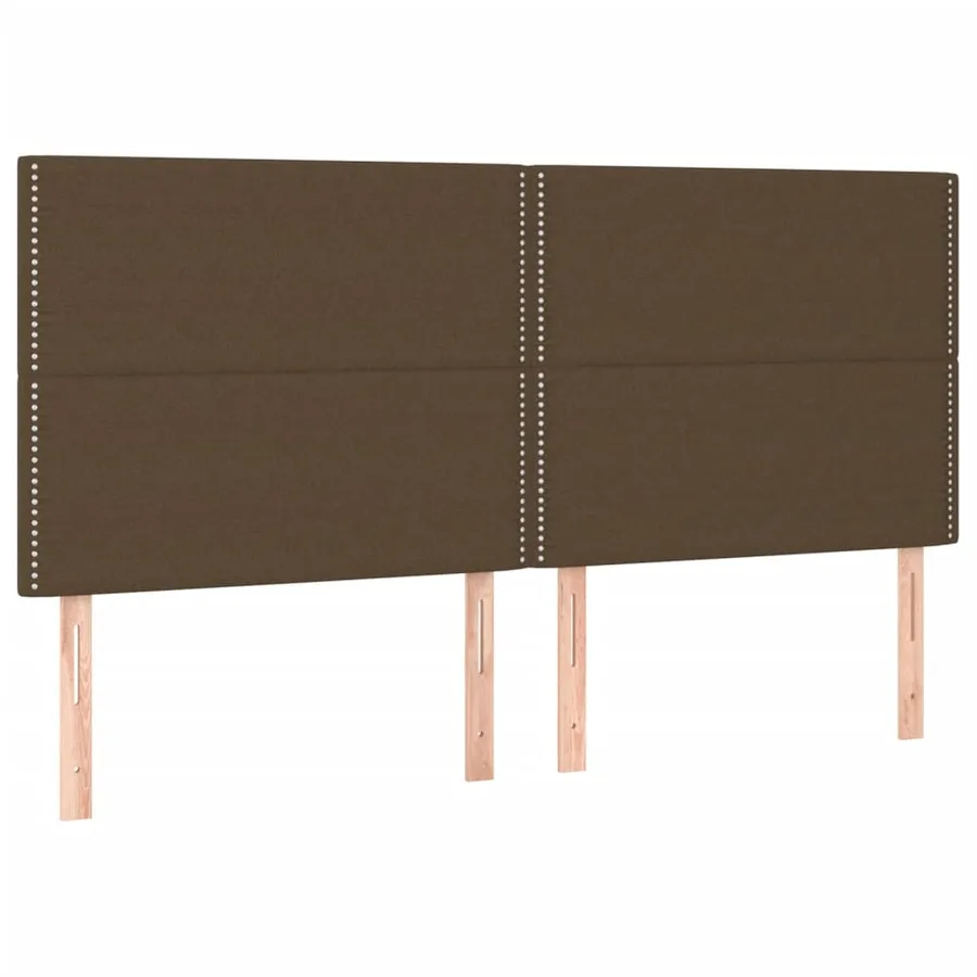 Cadre de lit sans matelas marron foncé 200x200 cm tissu - 9