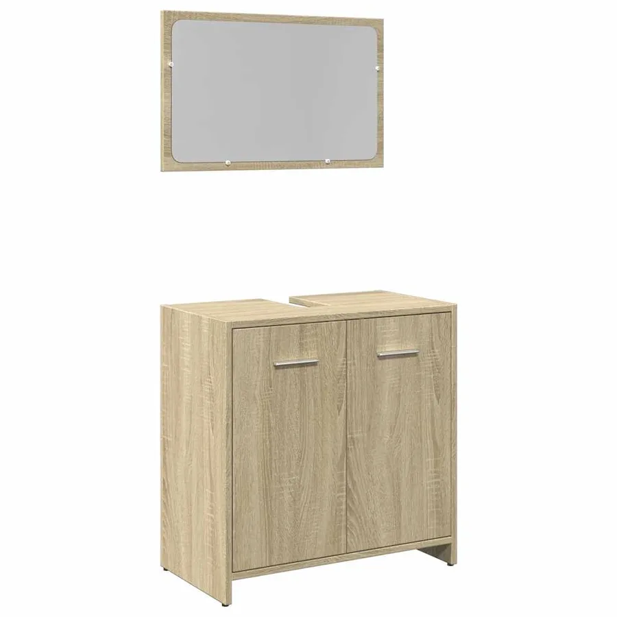 Ensemble de meubles de salle de bain 2 pcs chêne sonoma - 2