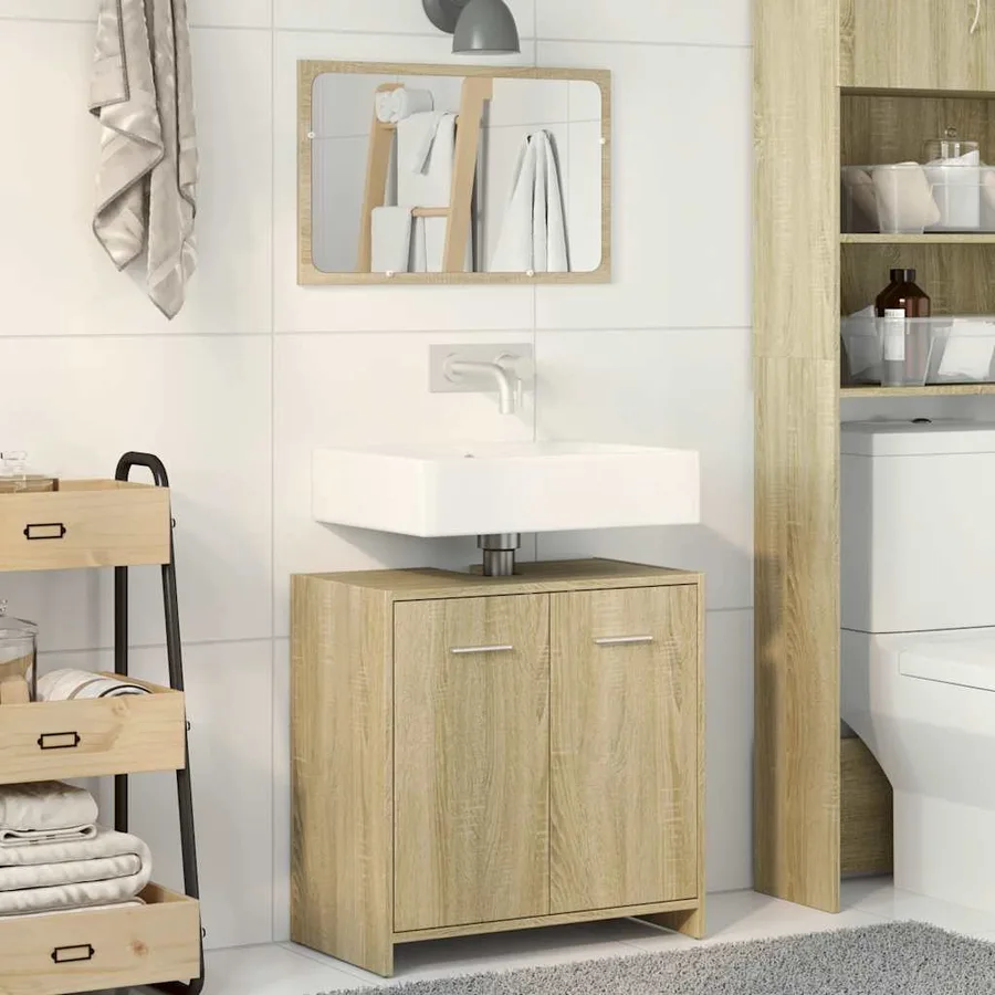 Ensemble de meubles de salle de bain 2 pcs chêne sonoma - 3