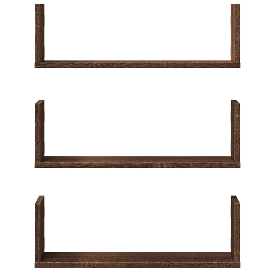 Étagères murales 3pcs chêne marron 58x18x18cm bois d'ingénierie - 4