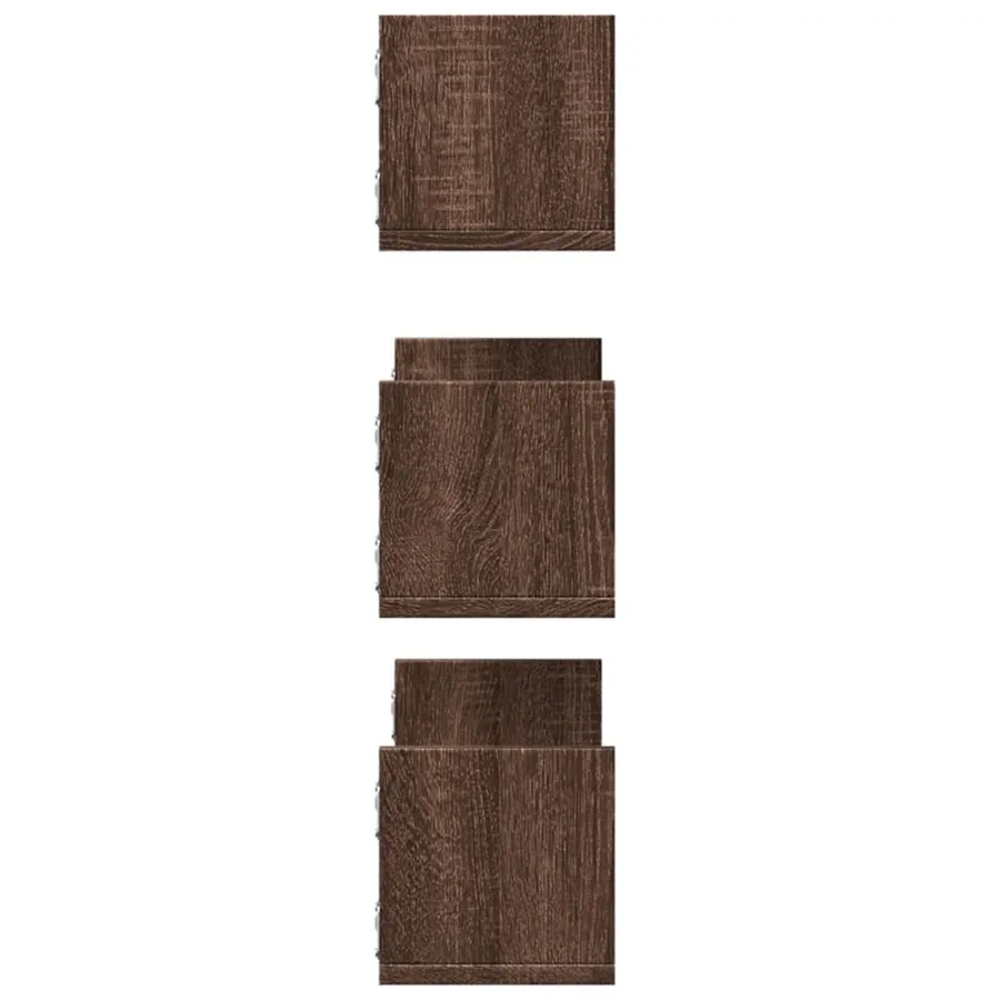 Étagères murales 3pcs chêne marron 58x18x18cm bois d'ingénierie - 5
