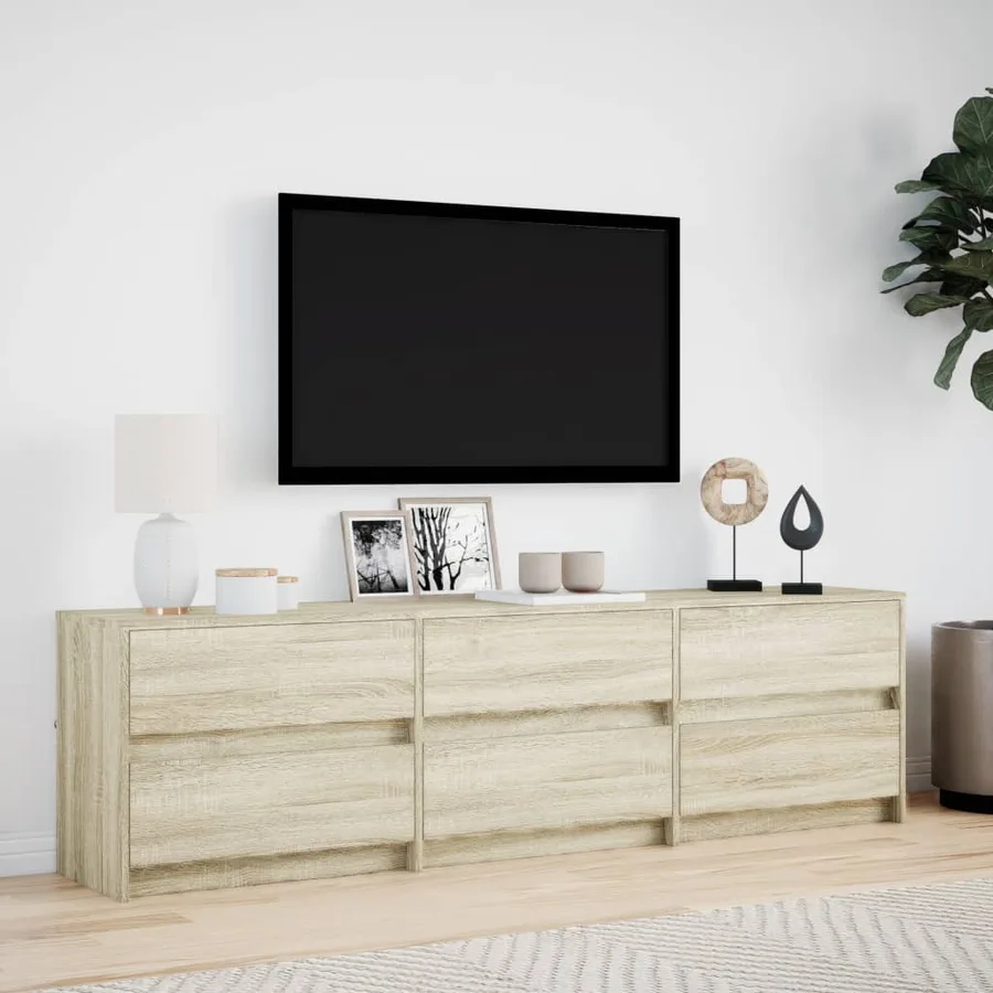 Meuble TV avec LED chêne sonoma 180x34x50 cm bois d'ingénierie - 4