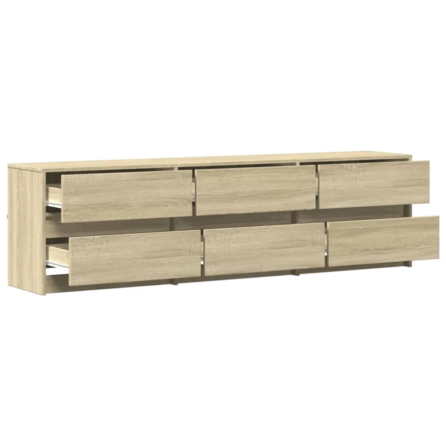 Meuble TV avec LED chêne sonoma 180x34x50 cm bois d'ingénierie - 6