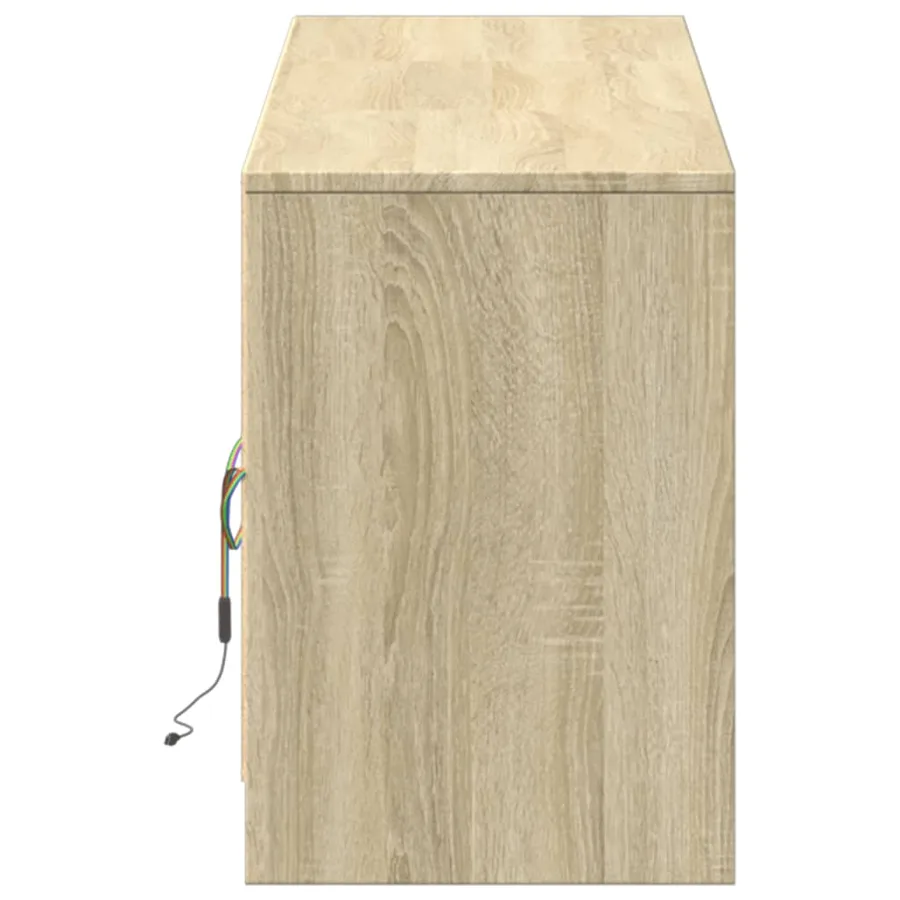 Meuble TV avec LED chêne sonoma 180x34x50 cm bois d'ingénierie - 8