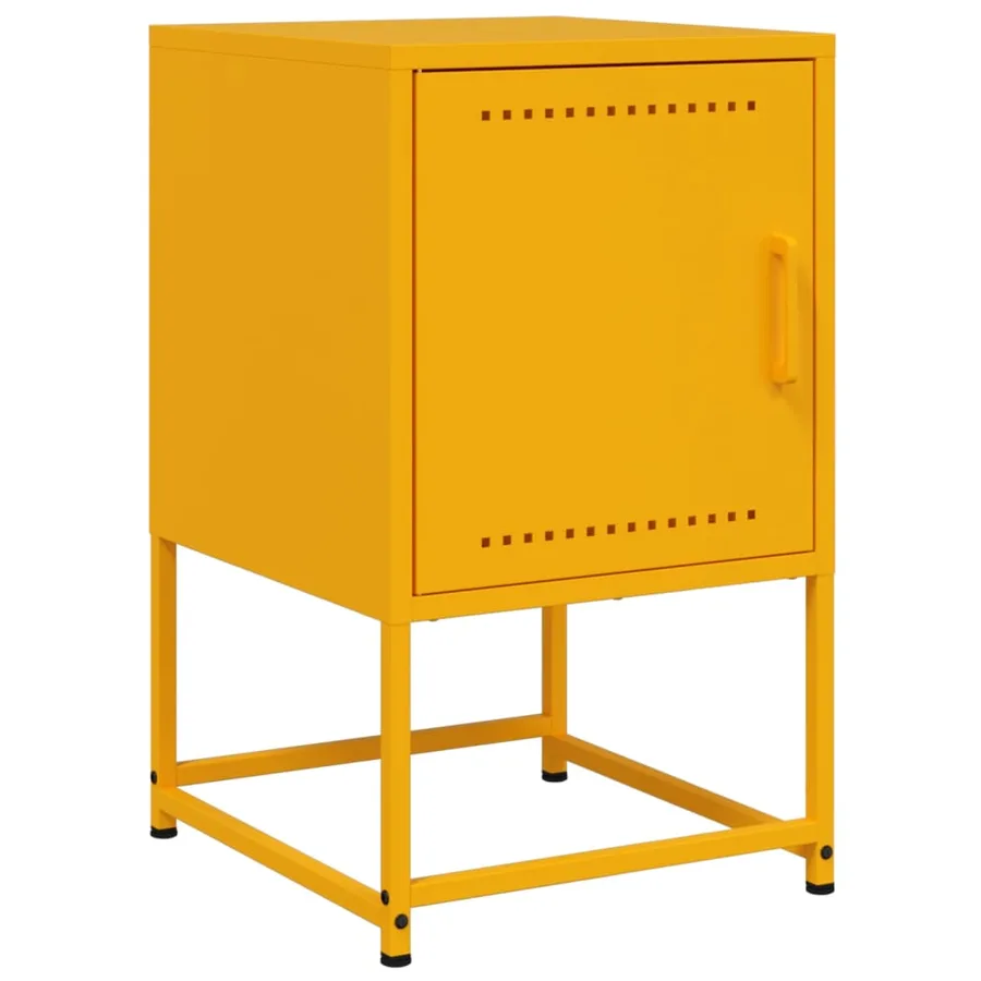 Tables de chevet 2 pcs jaune moutarde 36x39x60,5 cm acier - 6