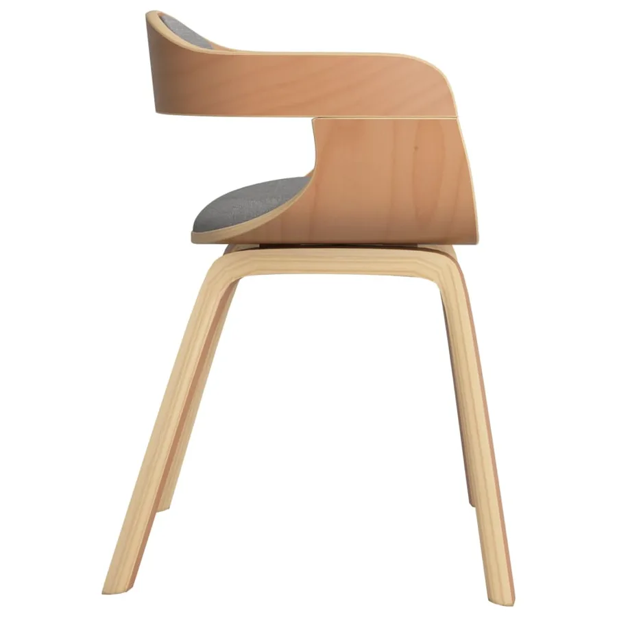 Chaise à manger Taupe Bois courbé et tissu - 4