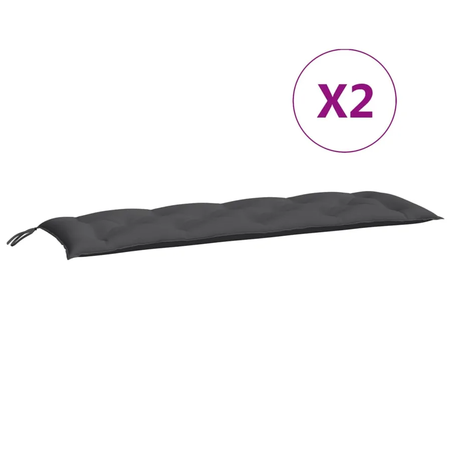Coussins de banc de jardin lot de 2 anthracite tissu Oxford - 5