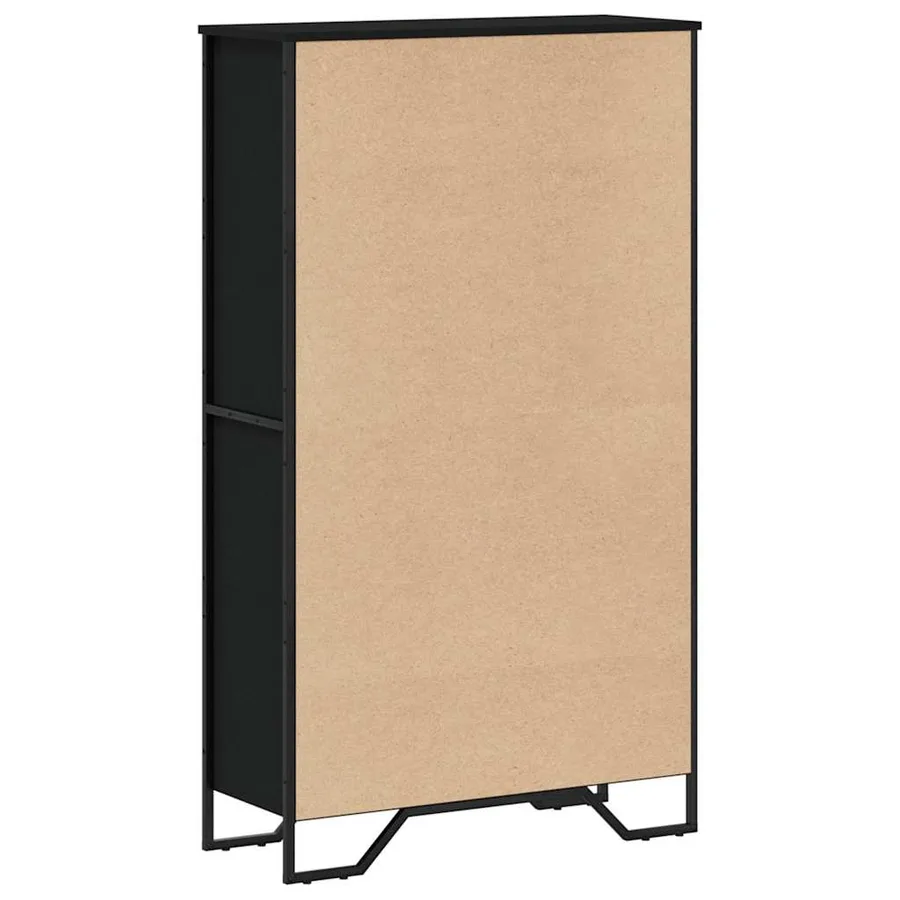 Bibliothèque noir 80x31x137,5 cm bois d'ingénierie - 6