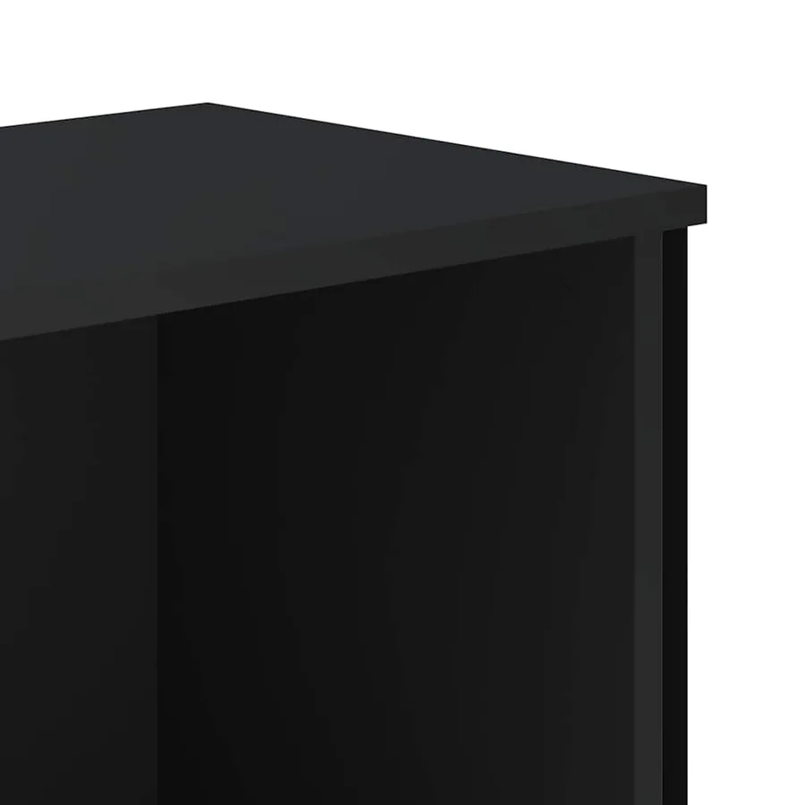 Bibliothèque noir 80x31x137,5 cm bois d'ingénierie - 7