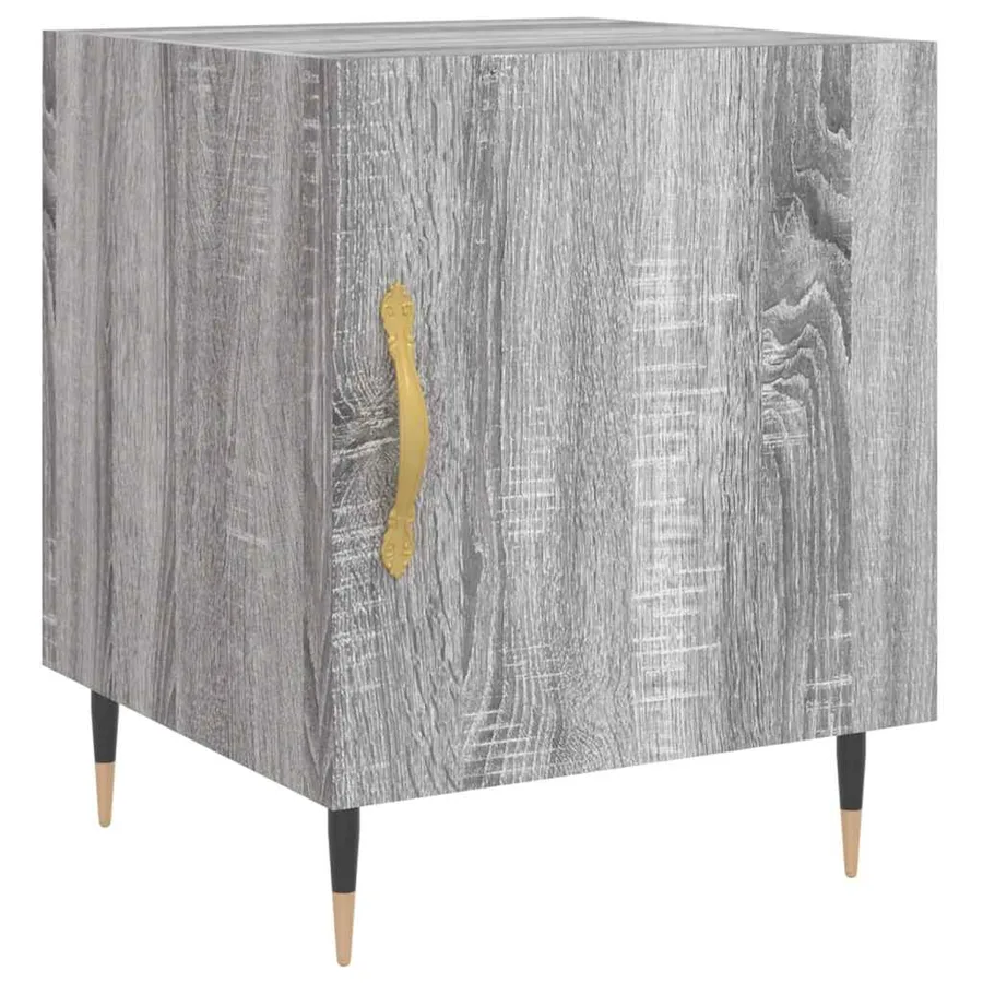 Table de chevet sonoma gris 40x40x50 cm bois d'ingénierie - 2