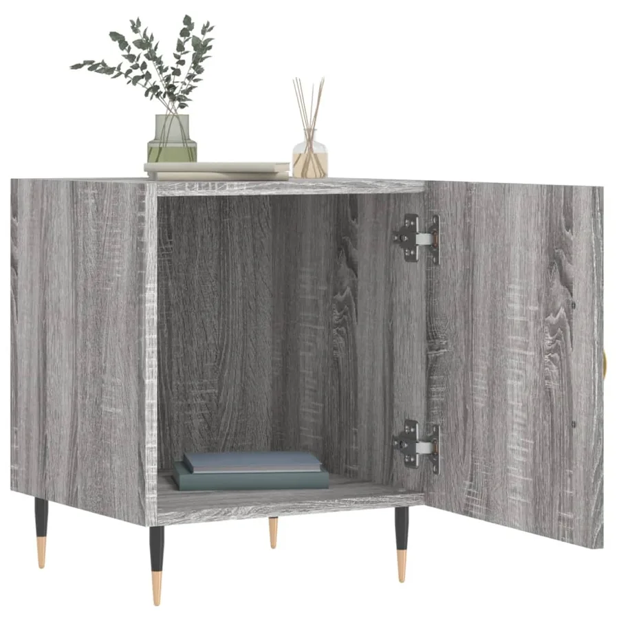 Table de chevet sonoma gris 40x40x50 cm bois d'ingénierie - 8
