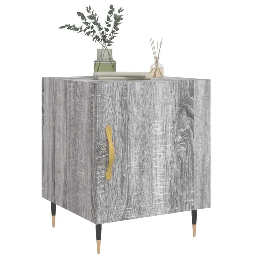 Table de chevet sonoma gris 40x40x50 cm bois d'ingénierie - 9