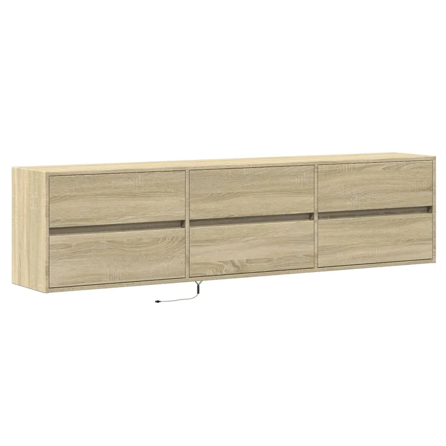 Meuble TV mural avec LED chêne sonoma 180x31x45 cm - 3